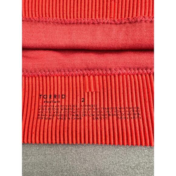 TORRID Orange Ribbed Scoop Neck Cropped Activewear Bralette Crop Top Size 2 - Picture 5 of 8